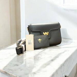 Valentino Orlandi Black Leather Crossbody Bag With Wallet
